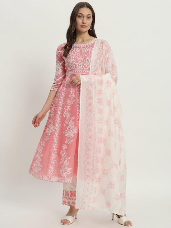  Pink Embroidered cotton kurti set GULMIRA Clothing